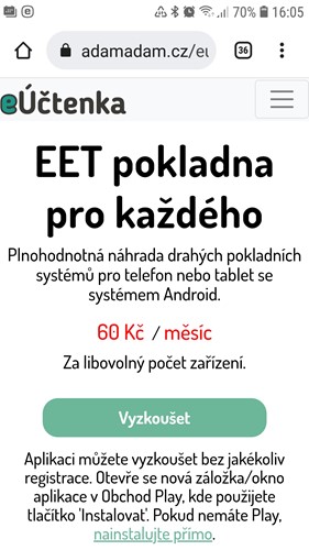 eUctenka domovská stránka - Android
